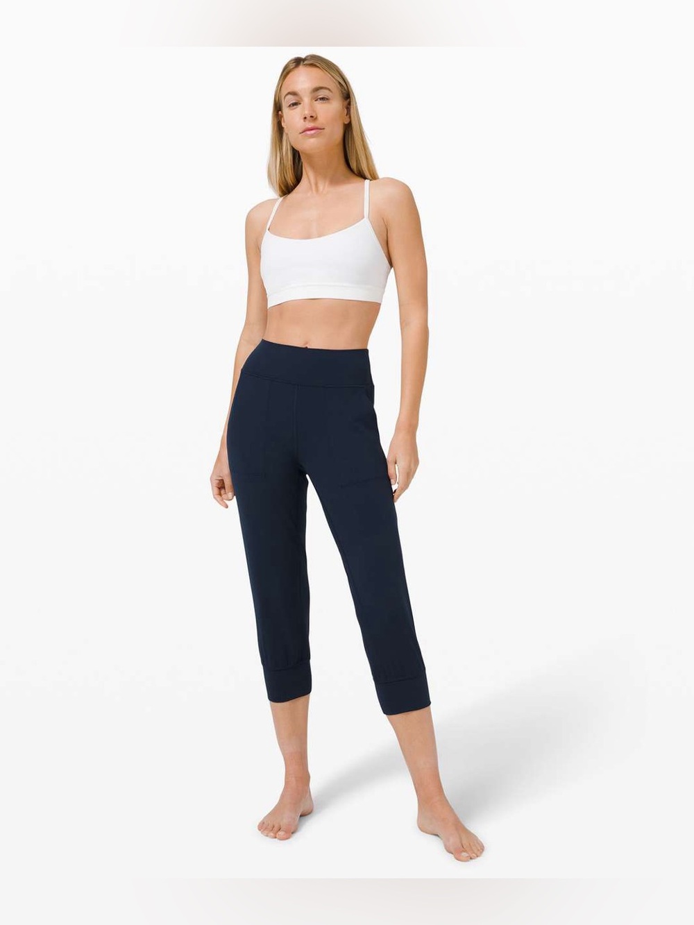 Lululemon crop jogger pants Navy blue Performance athleisure alo athletic sporty